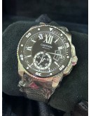 CARTIER CALIBRE DE CARTIER DIVER REF 3729 BLACK DIAL 42MM AUTOMATIC WATCH