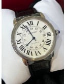CARTIER RONDE SOLO DE CARTIER XL REF 3517 WHITE ROMAN NUMBERALS DIAL 42MM AUTOMATIC WATCH
