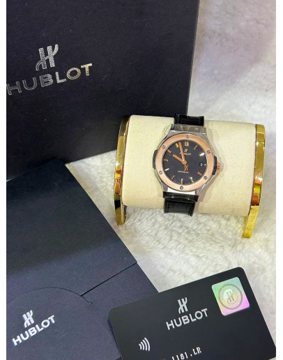 HUBLOT CLASSIC FUSION LADY 18K 750 ROSE GOLD CERAMIC 33MM QUARTZ WATCH