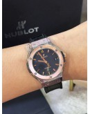 HUBLOT CLASSIC FUSION LADY 18K 750 ROSE GOLD CERAMIC 33MM QUARTZ WATCH