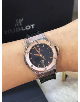 HUBLOT CLASSIC FUSION LADY 18K 750 ROSE GOLD CERAMIC 33MM QUARTZ WATCH