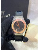 HUBLOT CLASSIC FUSION LADY 18K 750 ROSE GOLD CERAMIC 33MM QUARTZ WATCH