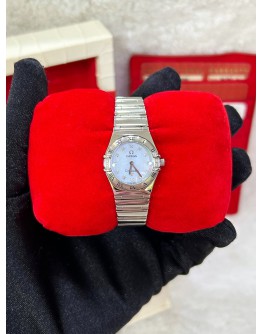 OMEGA CONSTELLATION REF 1566.86.00 DIAMONDS BLUE MOTHER OF PEARL DIAL 22MM QUARTZ WATCH