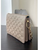 LOUIS VUITTON PM COUSSIN IN TAUPE EMBOSSED MONOGRAM PUFFY LAMBSKIN LEATHER