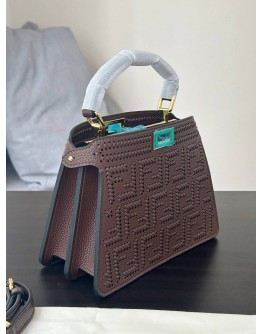 FENDI MINI PEEKABOO ISEEU IN WOVEN LEATHER