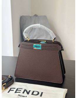 FENDI MINI PEEKABOO ISEEU IN WOVEN LEATHER