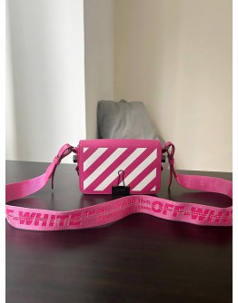 OFF WHITE BINDER CLIP BAG FUCHSIA WHITE