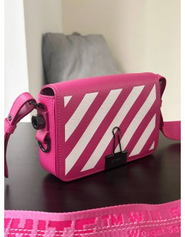 OFF WHITE BINDER CLIP BAG FUCHSIA WHITE