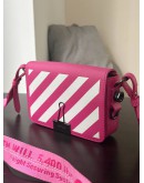 OFF WHITE BINDER CLIP BAG FUCHSIA WHITE