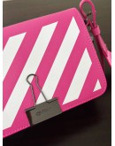 OFF WHITE BINDER CLIP BAG FUCHSIA WHITE