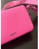 OFF WHITE BINDER CLIP BAG FUCHSIA WHITE