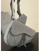 CHRISTIAN DIOR MEN’S SADDLE BAG IN RUTHENIUM COLOURED OBLIQUE JACQUARD CANVAS  