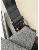 CHRISTIAN DIOR MEN’S SADDLE BAG IN RUTHENIUM COLOURED OBLIQUE JACQUARD CANVAS  