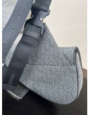 CHRISTIAN DIOR MEN’S SADDLE BAG IN RUTHENIUM COLOURED OBLIQUE JACQUARD CANVAS  