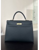 HERMES VINTAGE KELLY 35 IN BLACK EPSOM LEATHER WITH GOLD HARDWARE  