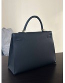 HERMES VINTAGE KELLY 35 IN BLACK EPSOM LEATHER WITH GOLD HARDWARE  