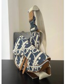 CHRISTIAN DIOR MEN’S SADDLE BAG IN RAFFIA EFFECT DIOR OBLIQUE JACQUARD DENIM CANVAS   