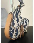 CHRISTIAN DIOR MEN’S SADDLE BAG IN RAFFIA EFFECT DIOR OBLIQUE JACQUARD DENIM CANVAS   
