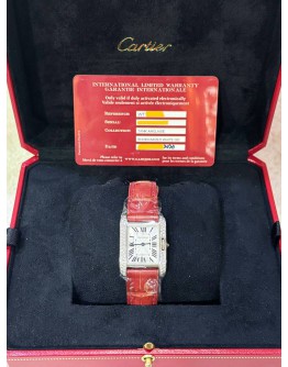 CARTIER TANK ANGLAISE DIAMOND 18K 750 WHITE GOLD REF WT100015 WHITE ROMAN NUMBERALS DIAL 22.7MM X 30.2MM QUARTZ WATCH