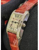 CARTIER TANK ANGLAISE DIAMOND 18K 750 WHITE GOLD REF WT100015 WHITE ROMAN NUMBERALS DIAL 22.7MM X 30.2MM QUARTZ WATCH