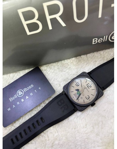 BELL & ROSS WILDLIFE WARRIORS BR 03-92 LIMITED EDITION TO 25 PIECES CERAMIC REF BR0392-WLW-CE/SCA BROWN DIAL 42MM AUTOMATIC WATCH