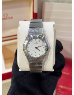 OMEGA CONSTELLATION MANHATTAN REF 131.10.28.60.52.001 SILVER DIAMONDS DIAL 28MM QUARTZ WATCH