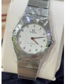 OMEGA CONSTELLATION MANHATTAN REF 131.10.28.60.52.001 SILVER DIAMONDS DIAL 28MM QUARTZ WATCH
