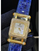 AP AUDEMARS PIGUET DEVA 18K 750 YELLOW GOLD FACTORY DIAMONDS REF 67421BA MOTHER OF PEARL DIAL 25MM QUARTZ WATCH