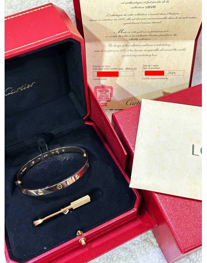 CARTIER LOVE BRACELET MEDIUM MODEL IN 18K 750 ROSE GOLD WITH 4 DIAMONDS