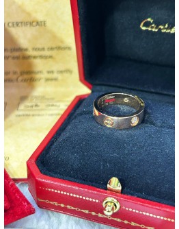 CARTIER LOVE RING CLASSIC MODEL IN 18K 750 ROSE GOLD WITH 3 DIAMONDS