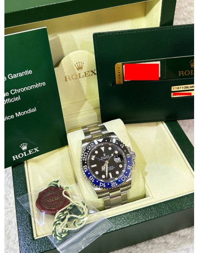 ROLEX GMT-MASTER II BATMAN REF 116710 BLACK DIAL 40MM AUTOMATIC WATCH