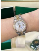 ROLEX DATEJUST 31 18K 750 YELLOW GOLD JUBILEE FACTORY DIAMOND REF 178383 MOTHER OF PEARL DIAMONDS DIAL 31MM AUTOMATIC WATCH