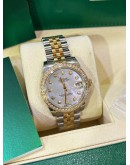 ROLEX DATEJUST 31 18K 750 YELLOW GOLD JUBILEE FACTORY DIAMOND REF 178383 MOTHER OF PEARL DIAMONDS DIAL 31MM AUTOMATIC WATCH