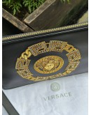 VERSACE LA MEDUSA PRINT CLUTCH IN BLACK & YELLOW