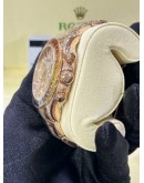 ROLEX DAYTONA REF 116505 18K 750 EVEROSE GOLD UPGRADE 116595RBOW RAINBOW PAVE DIAMOND DIAL 40MM AUTOMATIC WATCH