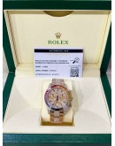 ROLEX DAYTONA REF 116505 18K 750 EVEROSE GOLD UPGRADE 116595RBOW RAINBOW PAVE DIAMOND DIAL 40MM AUTOMATIC WATCH