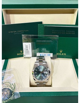 ROLEX DATEJUST 41 REF 126300 MINT GREEN DIAL 41MM AUTOMATIC WATCH