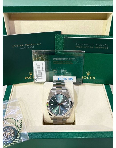 ROLEX DATEJUST 41 REF 126300 MINT GREEN DIAL 41MM AUTOMATIC WATCH