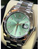 ROLEX DATEJUST 41 REF 126300 MINT GREEN DIAL 41MM AUTOMATIC WATCH