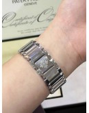 PATEK PHILIPPE TWENTY 4 DIAMONDS REF 4910/10A-011 WHITE DIAL 25MM X 30MM QUARTZ WATCH