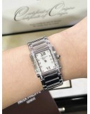 PATEK PHILIPPE TWENTY 4 DIAMONDS REF 4910/10A-011 WHITE DIAL 25MM X 30MM QUARTZ WATCH