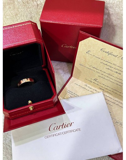 CARTIER LOVE RING CLASSIC MODEL IN 18K 750 ROSE GOLD WITH 3 DIAMONDS