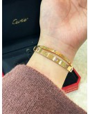 CARTIER DOUBLE LOVE BRACELET SIZE 16 LIMITED EDITION DIAMONDS WITH PINK SAPPHIRES 18K 750 ROSE GOLD