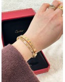 CARTIER DOUBLE LOVE BRACELET SIZE 16 LIMITED EDITION DIAMONDS WITH PINK SAPPHIRES 18K 750 ROSE GOLD