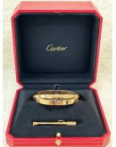 CARTIER DOUBLE LOVE BRACELET SIZE 16 LIMITED EDITION DIAMONDS WITH PINK SAPPHIRES 18K 750 ROSE GOLD