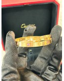 CARTIER DOUBLE LOVE BRACELET SIZE 16 LIMITED EDITION DIAMONDS WITH PINK SAPPHIRES 18K 750 ROSE GOLD