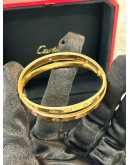 CARTIER DOUBLE LOVE BRACELET SIZE 16 LIMITED EDITION DIAMONDS WITH PINK SAPPHIRES 18K 750 ROSE GOLD