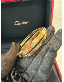 CARTIER DOUBLE LOVE BRACELET SIZE 16 LIMITED EDITION DIAMONDS WITH PINK SAPPHIRES 18K 750 ROSE GOLD