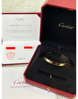 CARTIER LOVE CUFF BRACELET SIZE 18 IN 18K 750 ROSE GOLD  