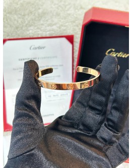 CARTIER LOVE CUFF BRACELET SIZE 18 IN 18K 750 ROSE GOLD  